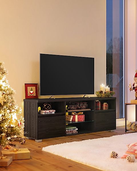 VASAGLE Lowboard Fernsehtisch, mit LED-Beleuchtung, 2 günstig online kaufen