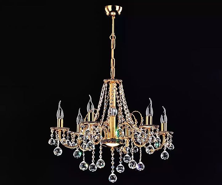 JVmoebel Kronleuchter Goldene Kronleuchter Kristall Lichtpendelleuchte günstig online kaufen