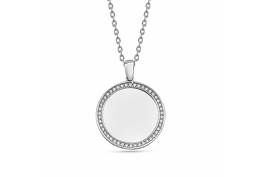 dKeniz Kette mit Anhänger 925/- Sterling Silber rhodiniert Kreis Plättchen günstig online kaufen