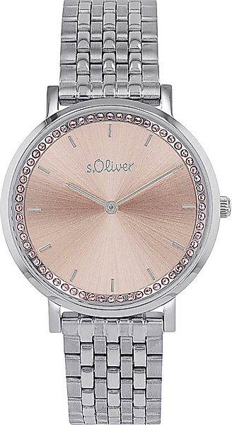 s.Oliver Quarzuhr 2039536, Armbanduhr, Damenuhr, Edelstahlarmband, analog, günstig online kaufen