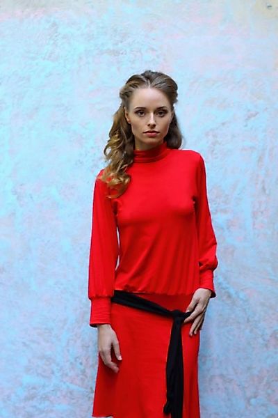 Turtleneck – Dress In Rot günstig online kaufen