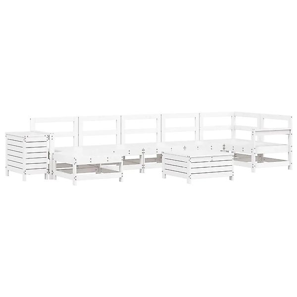 vidaXL 9-Tlg Garten-Sofagarnitur Weiß Massivholz Kiefer 3250693 günstig online kaufen