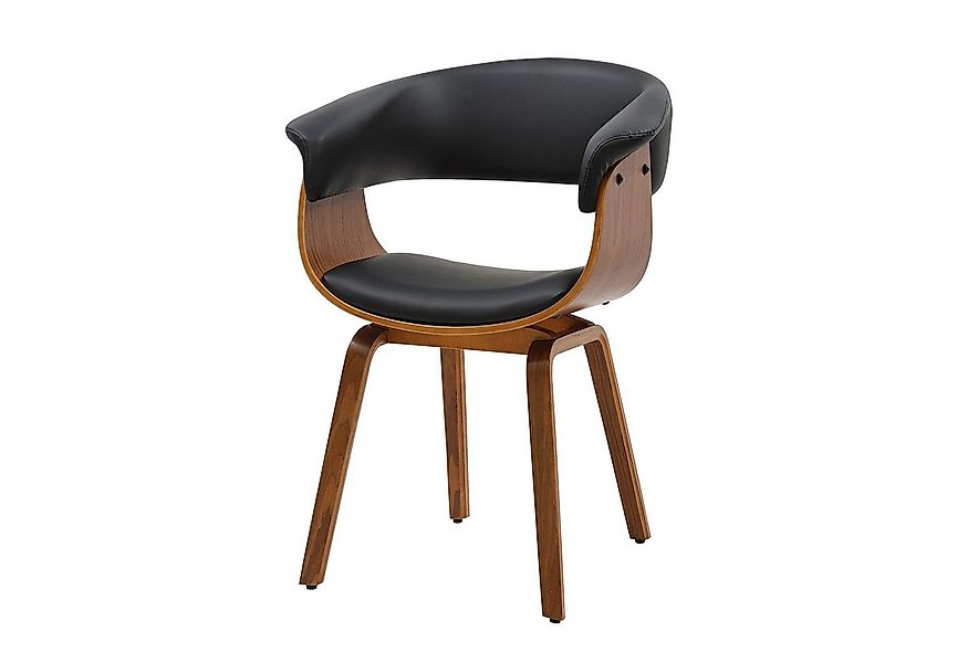 riess-ambiente Armlehnstuhl ORGANIC schwarz - Walnuss, Kunstleder, furniert günstig online kaufen