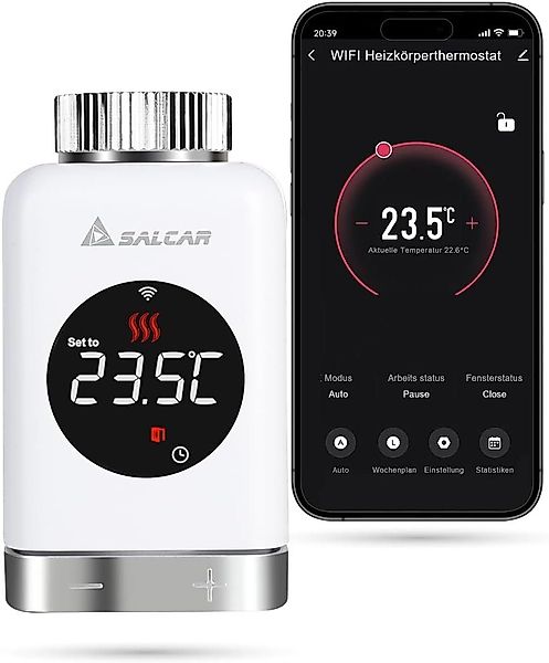 Salcar Heizkörperthermostat Heizkörperthermostat TRV801W Thermostat Heizung günstig online kaufen