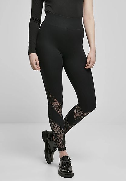 URBAN CLASSICS Leggings "Urban Classics Damen Ladies Highwaist Lace Inset L günstig online kaufen