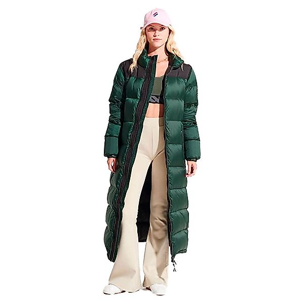 Superdry Longline Code Down Puffer Jacke XS Emerald Green günstig online kaufen