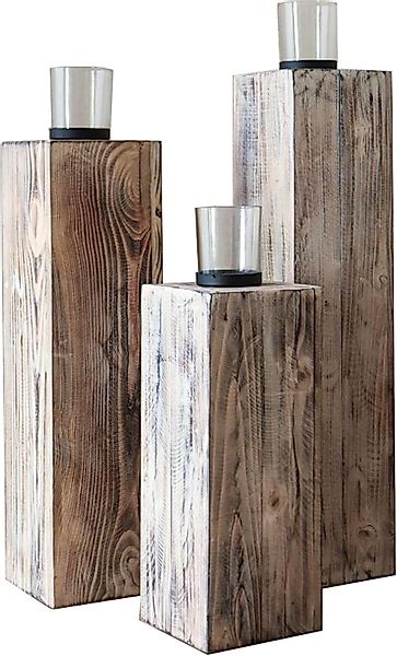 VIVANNO Bodenwindlicht Holz LUMIRA - Weiß günstig online kaufen