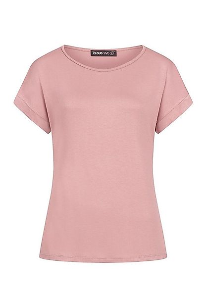 CLOUD 5IVE T-Shirt CLOUD 5IVE Viskose T-Shirt mit Ärmelumschlag und Rundhal günstig online kaufen