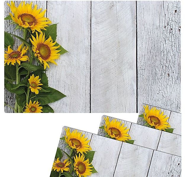 matches21 HOME & HOBBY Platzset Abwaschbare Tischsets 4er Set Sonnenblumen günstig online kaufen