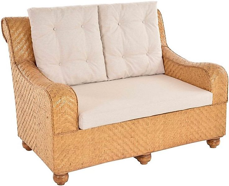 Krines Home Loungesofa Wintergarten Sofa Peel Rattan Wohnzimmersofa Rattans günstig online kaufen