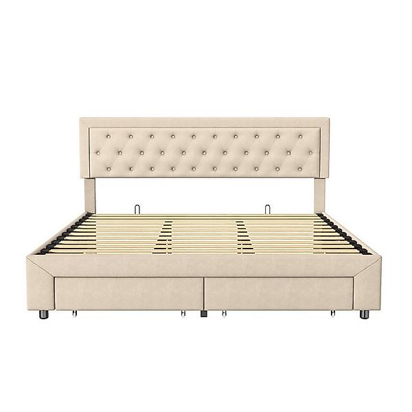 Furnishings Home Stauraumbett Doppelbett Polsterbett, Mit 2 Schubladen + Be günstig online kaufen