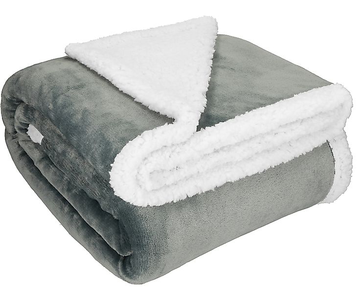 Wohndecke Luxus Flanell Sherpa Kuscheldecke XXL günstig online kaufen