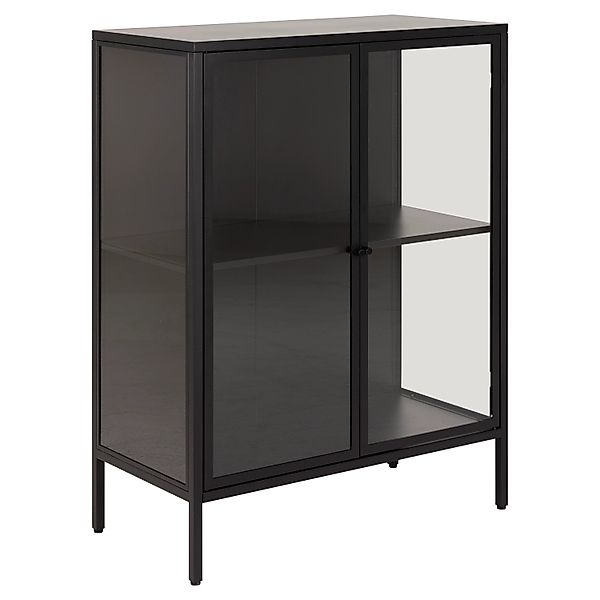 ebuy24 Newcastle Vitrinenschrank H99 mit 2 Glastüren Schwarz günstig online kaufen