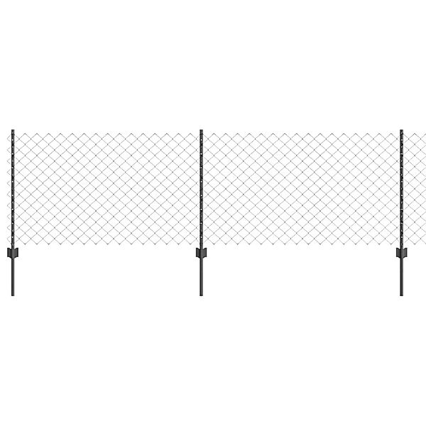 vidaXL Zaun mit Pfosten Grau 0,8 x 10 m Stahl und PVC 3336267 günstig online kaufen