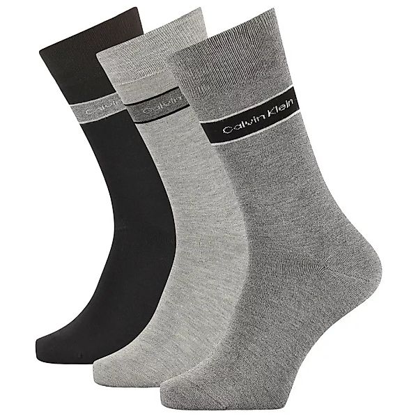 Calvin Klein Bamboo Band Logo Crew Socken 3 Paare EU 40-46 Dark Grey Combo günstig online kaufen