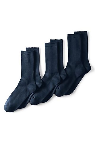 Crew-Socken im 3er-Pack, Herren, Größe: L Erwachsener, Blau, Elasthan, by L günstig online kaufen