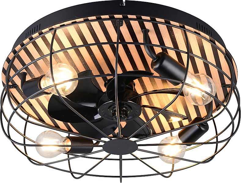 my home Deckenleuchte Nilux mit Ventilator, günstig online kaufen