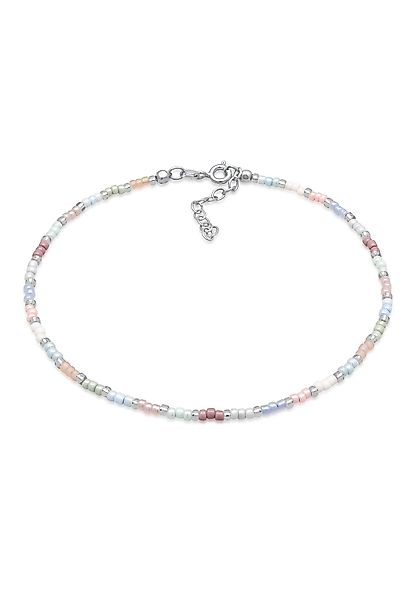 Elli Fußkette Glasperlen Pastell Sommeraccessoire 925 günstig online kaufen