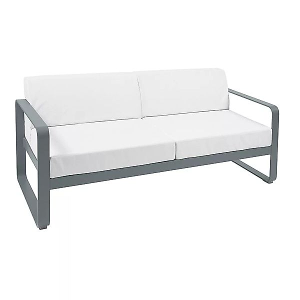 Gartensofa 2-Sitzer Bellevie metall textil grau / L 160 cm - 2-Sitzer - Fer günstig online kaufen