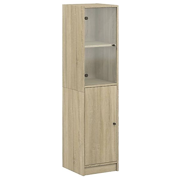 vidaXL Highboard mit Glastür Sonoma-Eiche 35x37x142 cm 836443 günstig online kaufen