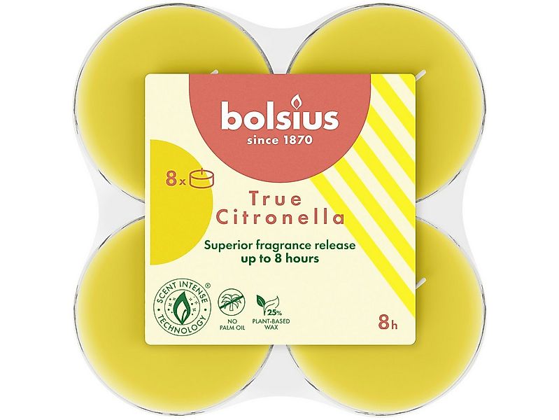 Bolsius Duftkerze Bolsius Maxi-Lichte Citronella 8er Pack günstig online kaufen