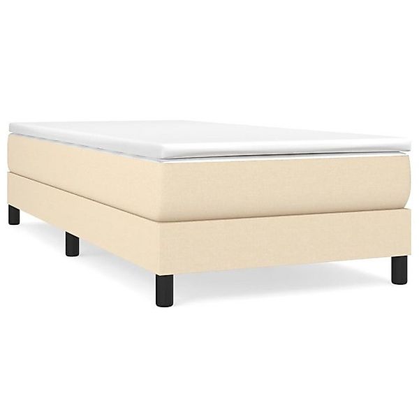 vidaXL Boxspringbett, Boxbett mit Matratze Creme 90x200 cm Stoff günstig online kaufen