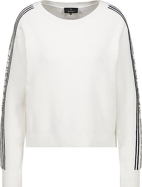 Monari Rundhalspullover 410385 Streifendetails günstig online kaufen