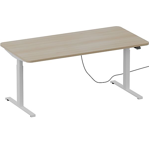 Schreibtisch NewWORK elektrisch höhenverstellbar Gestell weiß -  Dekor wähl günstig online kaufen