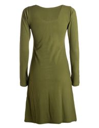 Vishes Tunikakleid Damen Langarm-Shirtkleid Tunika-Kleid Baumwollkleid günstig online kaufen