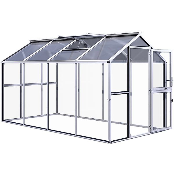 KGT Gewächshaus Galant IV Aluminiumfarben 8,8 m² günstig online kaufen