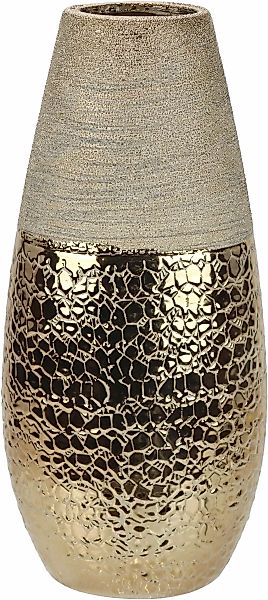 I.GE.A. Dekovase "Blumenvase", (1 St.), Dekovase Zylindervase silber weiß g günstig online kaufen