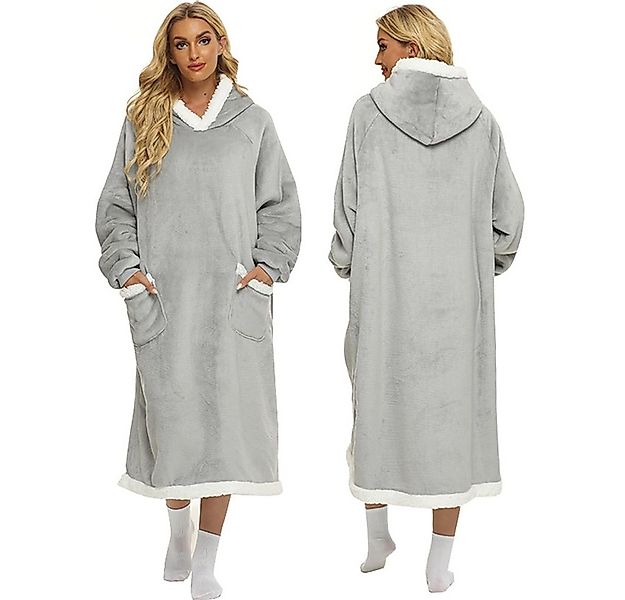 Wohndecke Extra Lange Kuscheldecke, Decke mit Ärmeln und Kapuze Wearable De günstig online kaufen