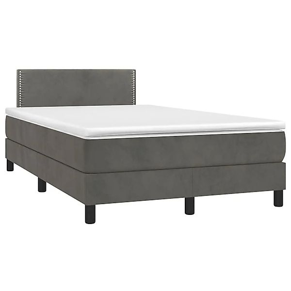 vidaXL Boxspringbett mit Matratze Dunkelgrau 120x190 cm Samt 3269832 günstig online kaufen