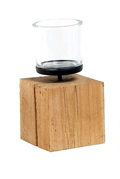 Windlicht Eiche sägerau natur 20 x 10 x 10 cm (Höhe x Breite x Tiefe) günstig online kaufen