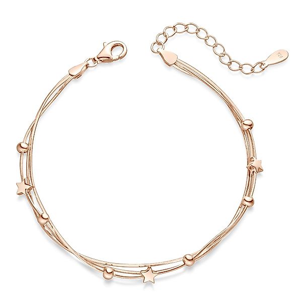Materia Armkette Damen Rosegold mehrreihig Kugeln günstig online kaufen