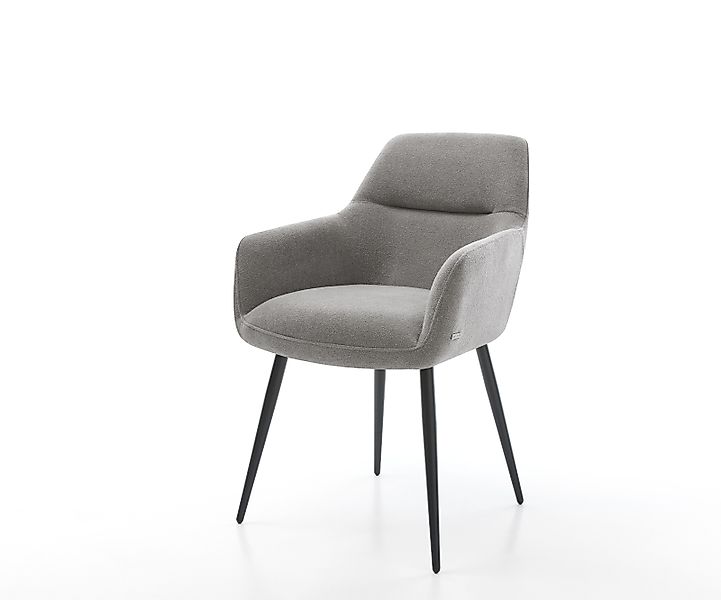 Esszimmerstuhl Pejo-Flex Strukturstoff Soft Grau 4-Fuß konisch Schwarz Tasc günstig online kaufen