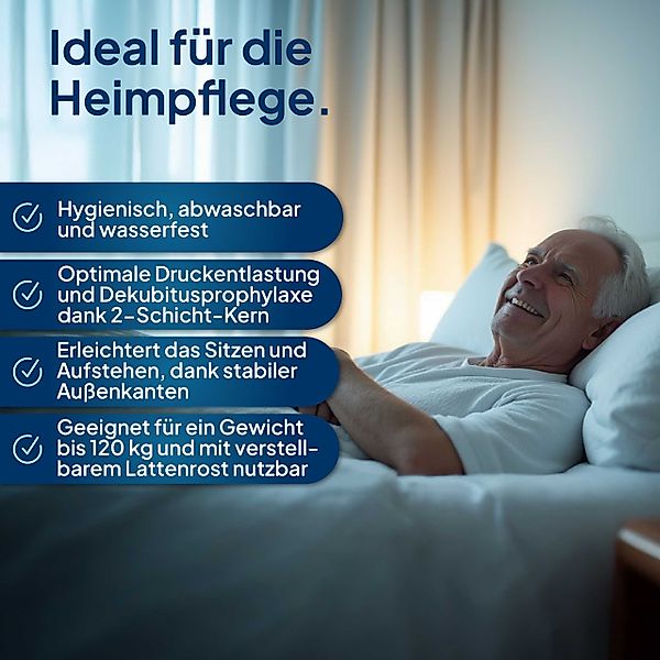 Komfortschaummatratze Premium Pflegematratze mit Sitzkanten, Wasserdichter günstig online kaufen