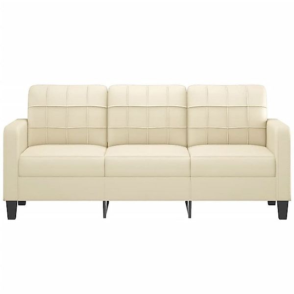 ZMH Sofa 3-Sitzer-Sofa Creme 180 cm Kunstleder Wohnzimmer, Set 5 Teile, Rob günstig online kaufen