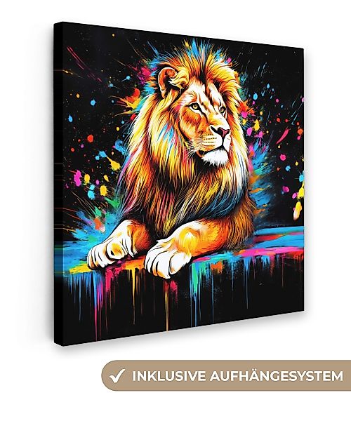 OneMillionCanvasses® Leinwandbild Löwe - Bunt - günstig online kaufen