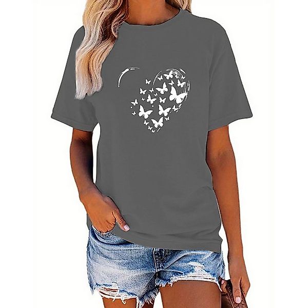 PYL Rundhalsshirt Damen Sommer Casual Basic-Shirts Kurzarm Lockere Tops günstig online kaufen