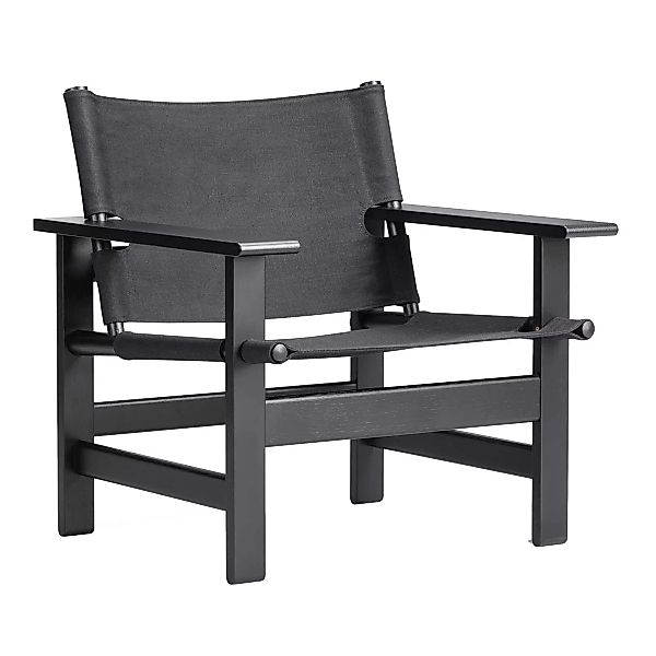Fredericia - The Canvas Chair Sessel - schwarz, eiche schwarz/lackiert/Stof günstig online kaufen