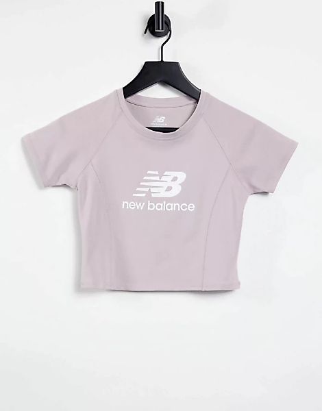 New Balance – T-Shirt in Flieder mit Logo-Lila günstig online kaufen