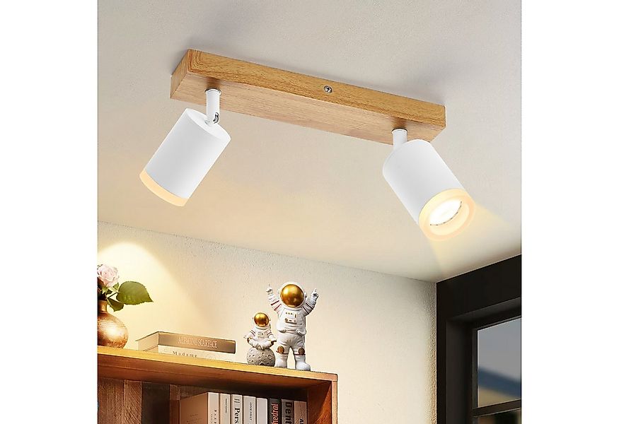 Nettlife Deckenstrahler Schwarz/Weiß GU10 Holz Vintage Deckenspots Küchenla günstig online kaufen