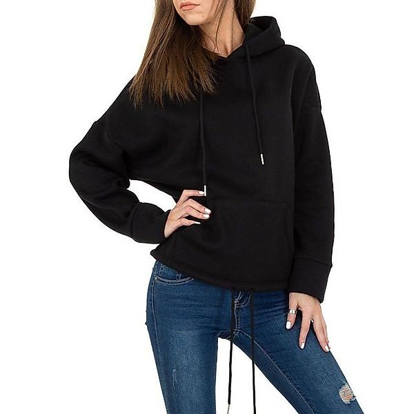 Ital-Design Sweatshirt Damen Freizeit Kapuze Stretch Sweatshirt in Schwarz günstig online kaufen