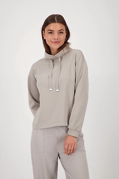 Monari Sweatshirt "Sweatshirt Schmuckdetail", Stehkragen mit Bindeband, Log günstig online kaufen