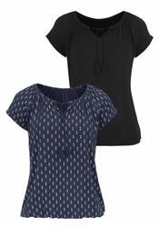 Vivance Kurzarmshirt "mit leicht gerafftem Ausschnitt" 2er-Pack, aus weiche günstig online kaufen