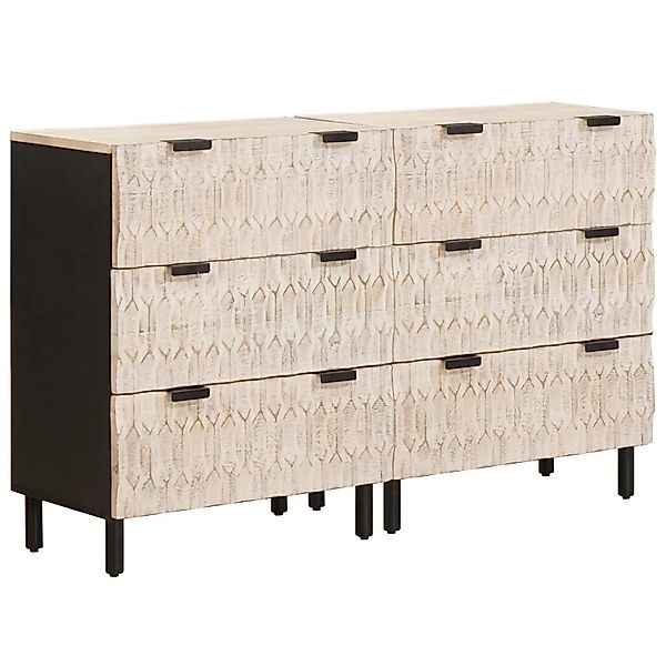 vidaXL Sideboard 2 Stk Weiße Gewaschene Oberfläche 60 x 33 x 75 cm 3310028 günstig online kaufen
