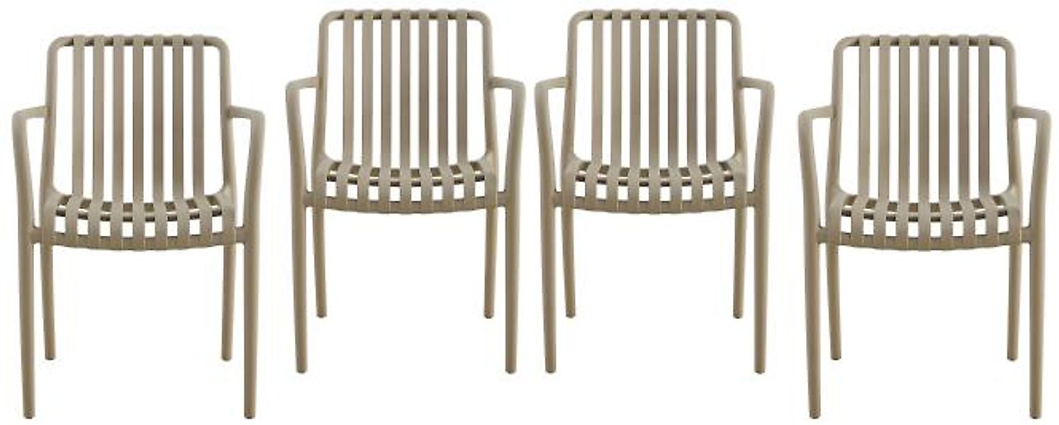 Garten-Stuhl 4er Set Beige günstig online kaufen