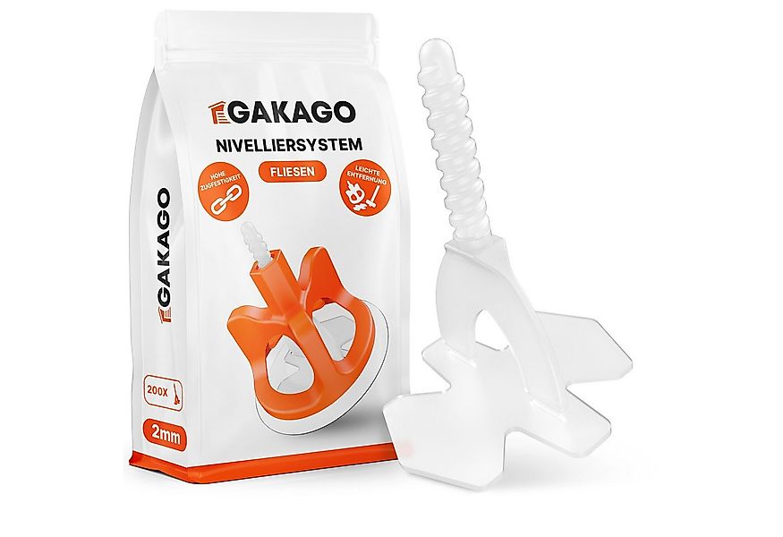 Gakago Nivelliersystem Fliesen (200-tlg., Gewindelaschen 2mm) Verlegehilfe günstig online kaufen