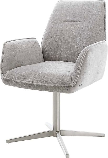 DELIFE Polsterstuhl Zoa-Flex, Fußkreuz Edelstahl Chenille günstig online kaufen